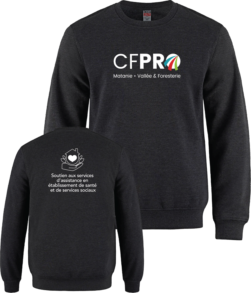 CFPRO - L00540 Molleton à col rond unisexe - SE. S15273 (AV) + DTF. DTF-1077 (DOS)