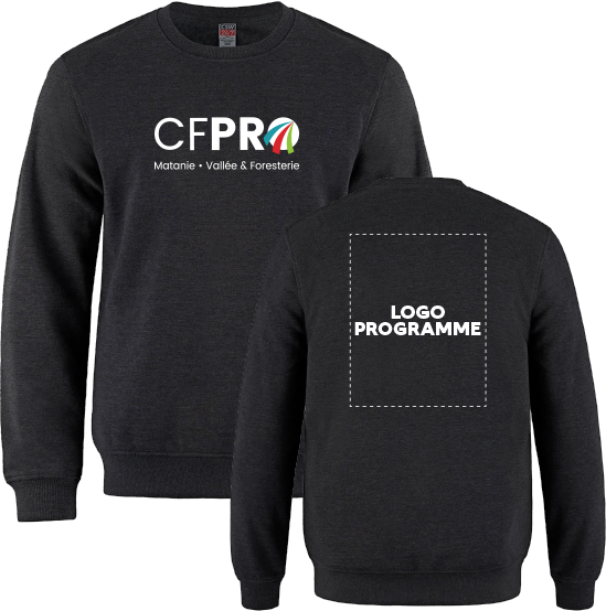 CFPRO - L00540 Molleton à col rond unisexe - SE. S15273 (AV) + DTF. DTF-1083 (DOS)