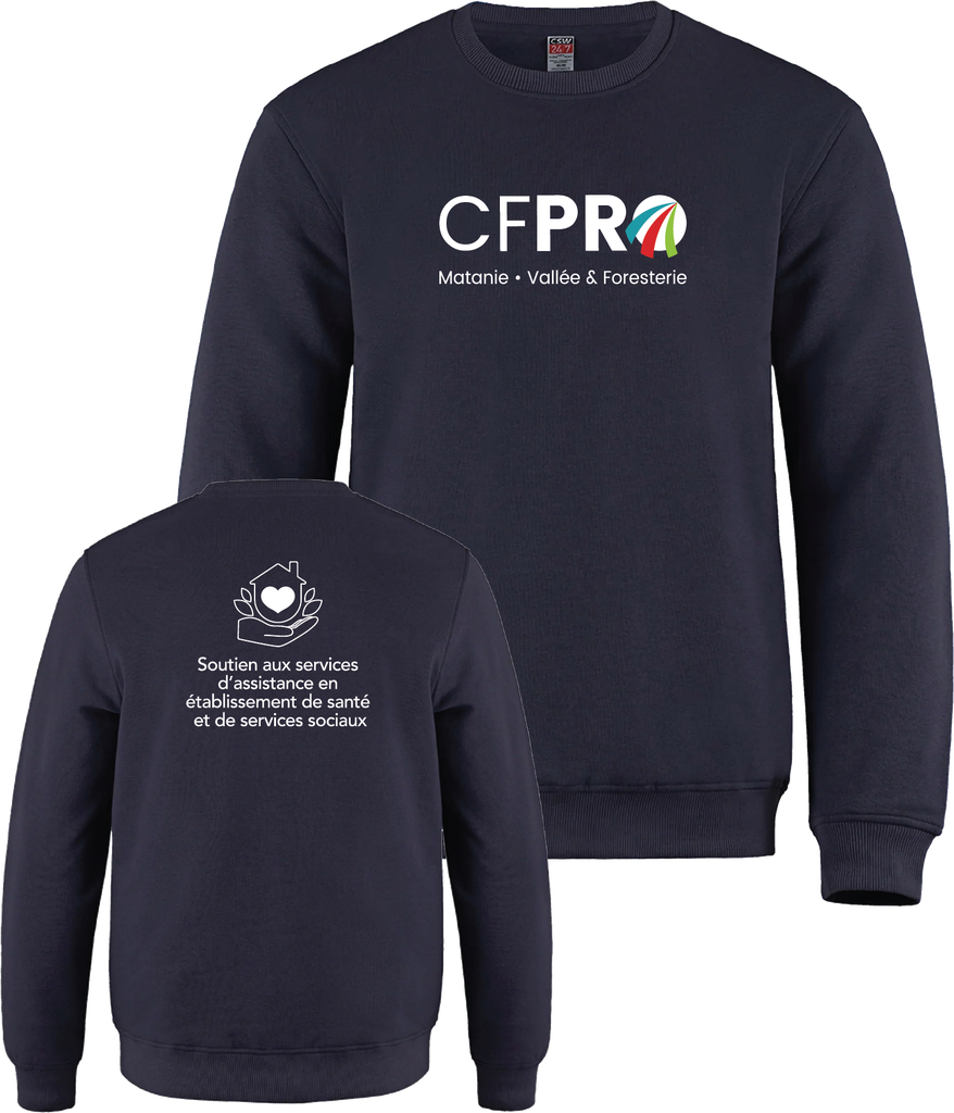 CFPRO - L00540 Molleton à col rond unisexe - SE. S15273 (AV) + DTF. DTF-1077 (DOS)